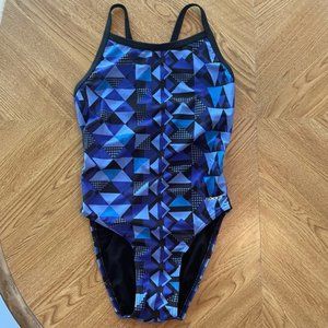 Blue patterned Sporti one-piece swimsuit